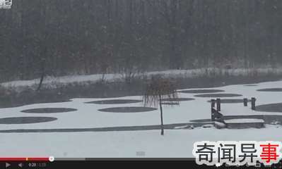 纽约出现不明冰湖怪圈 多方揣测