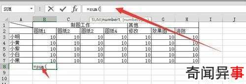 excel计算总数的方法