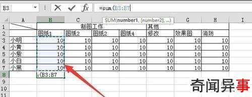 excel计算总数的方法